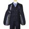 Extrema Navy Blue With Chalk Stripes Super 140's Wool Vested Suit UE90152